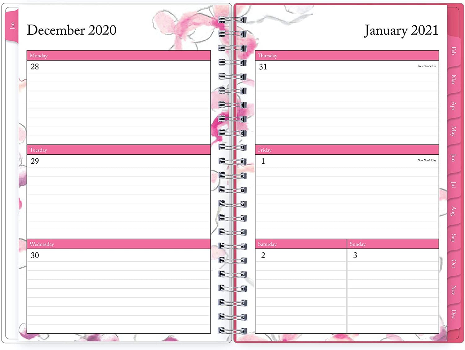 Blue Sky 2021 Weekly & Monthly Planner, Flexible Cover, Twin-Wire Binding, 8.5" x 11", Orchid (124095) - Image 3